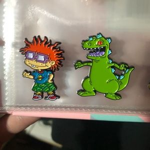 Chucky & Reptar enamel pins from rugrats